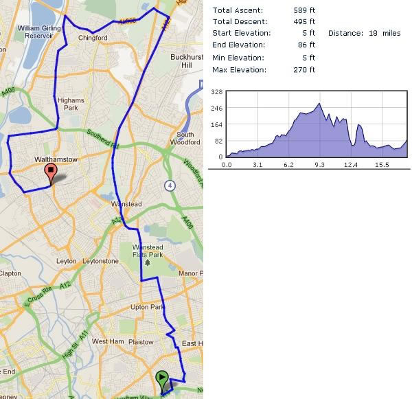 Connaught Water 18 Mile Route Map